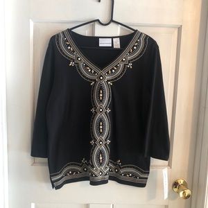 Alfred Dunner embellished top size small NWT